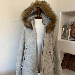 New with Tags J.Crew Coat with Fur-Lined Hood Size 4 Tall